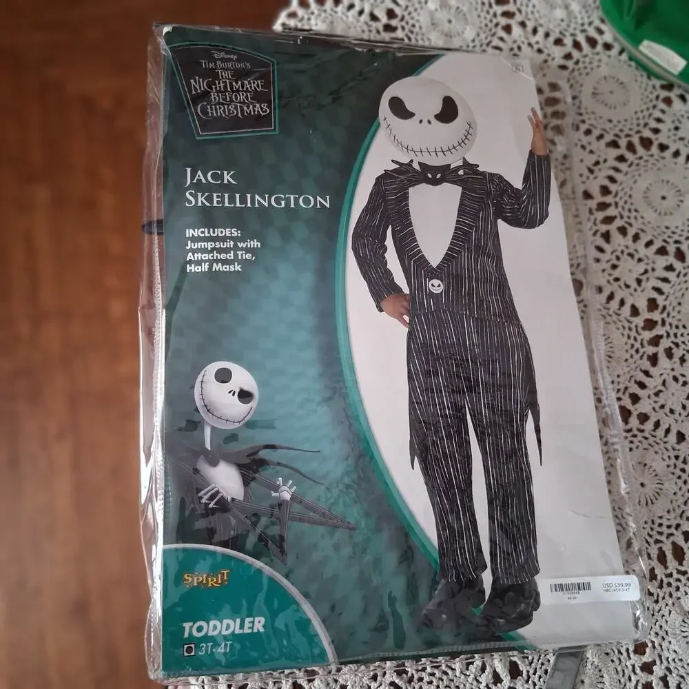 Spirit Halloween Jack Skellington costume 3t 4t  Nightmare Before Christmas
